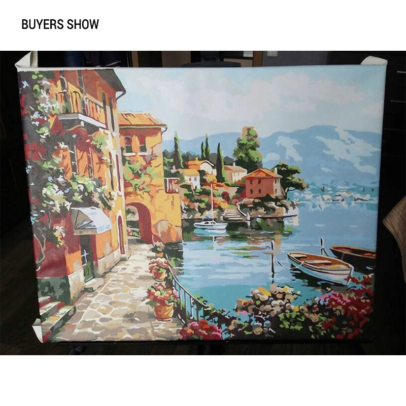 CHENISTORY Romantic Harbor DIY Painting By Numbers Canvas Ziggy's Pop Toy Shoppe