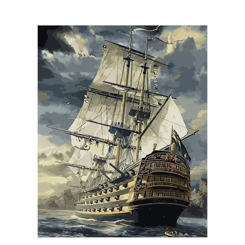 CHENISTORY Sailing Ship Painting By Numbers Canvas Ziggy's Pop Toy Shoppe
