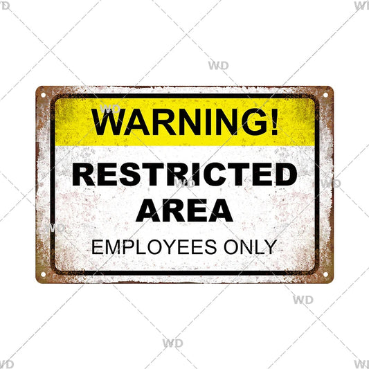 Caution - Employees Only Vintage Tin Sign Ziggy's Pop Toy Shoppe