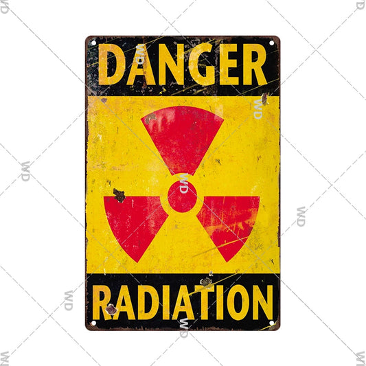 Caution - Radiation Vintage Tin Sign Ziggy's Pop Toy Shoppe