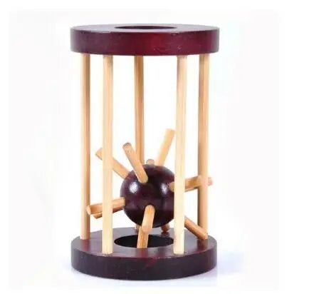 Classic Wooden Caged Puzzle Brain Teaser Ziggy's Pop Toy Shoppe