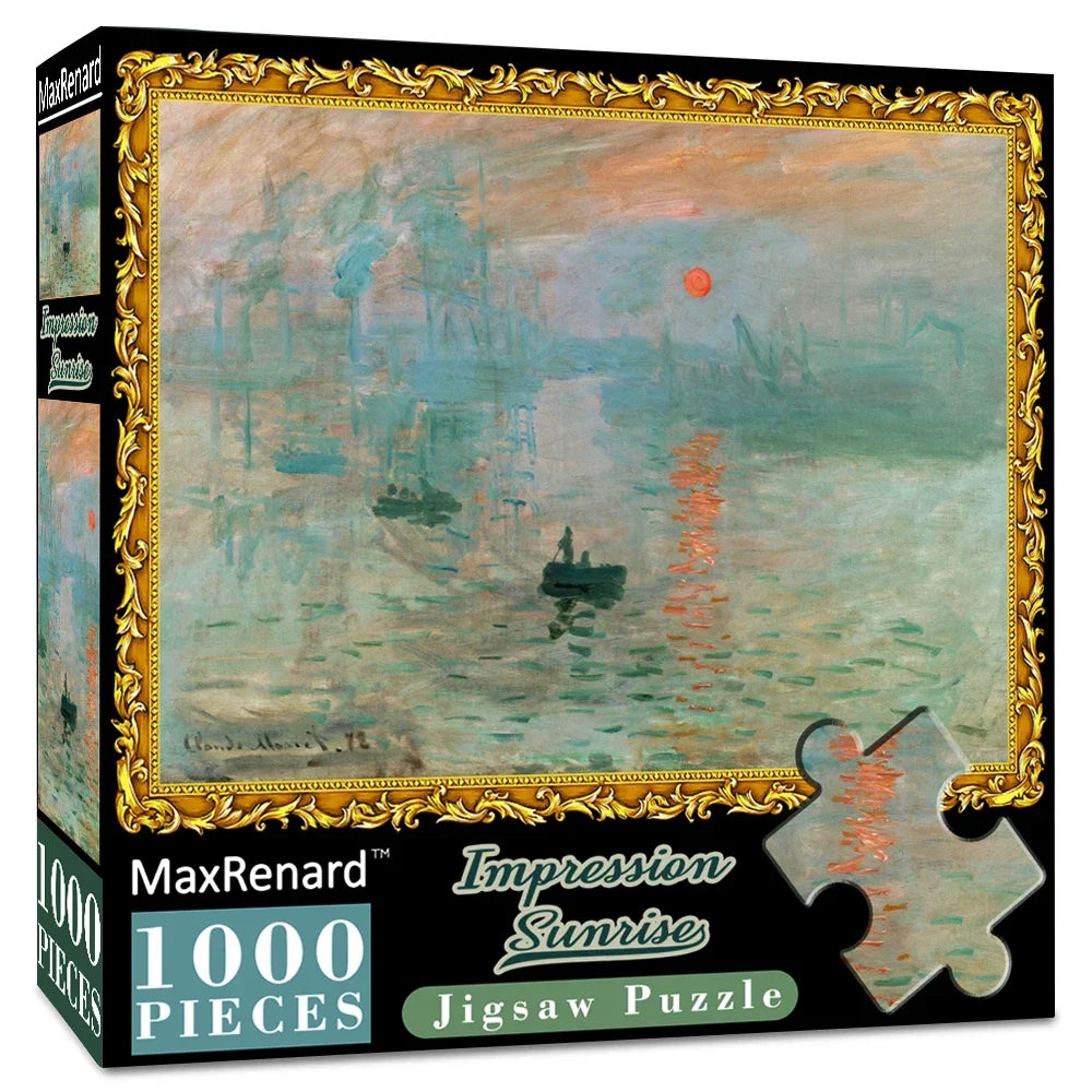 Claude Monet Impression Sunrise Jigsaw Puzzle - 1000 Pieces Ziggy's Pop Toy Shoppe