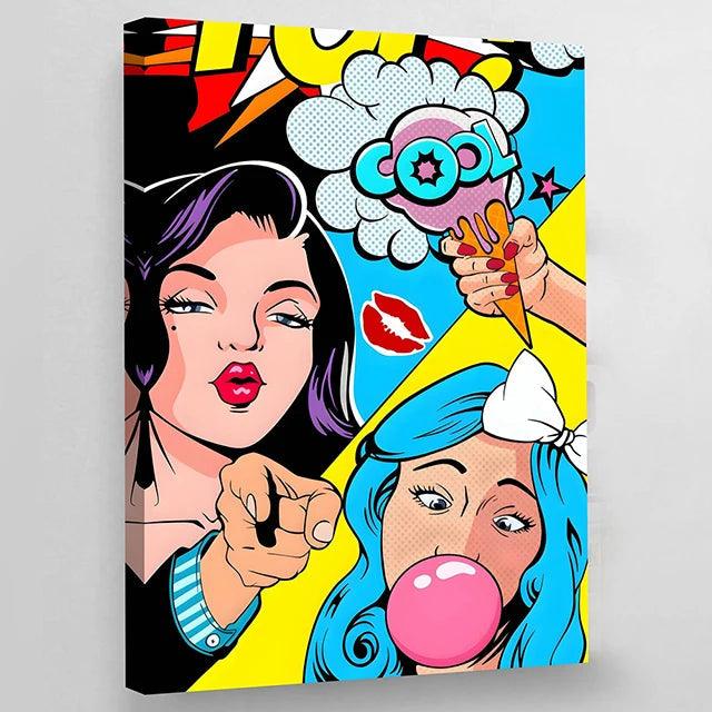 Colorful Pop Art Comics Diana Canvas Ziggy's Pop Toy Shoppe