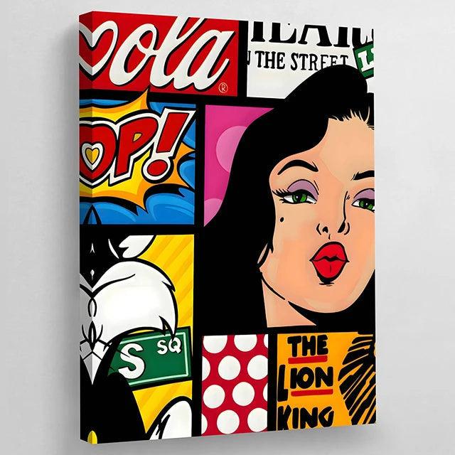 Colorful Pop Art Comics Diana Canvas Ziggy's Pop Toy Shoppe