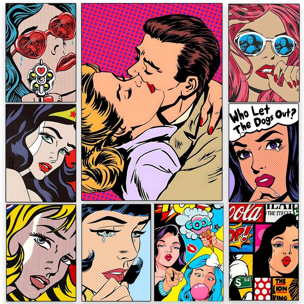 Colorful Pop Art Comics Diana Canvas Ziggy's Pop Toy Shoppe