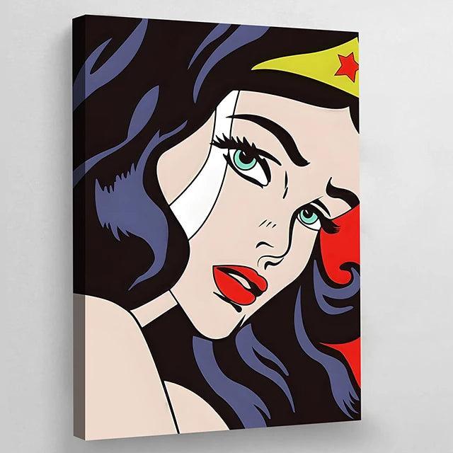 Colorful Pop Art Comics Diana Canvas Ziggy's Pop Toy Shoppe