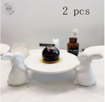 Creative Ceramics Rabbit Plate Figurines Ziggy's Pop Toy Shoppe