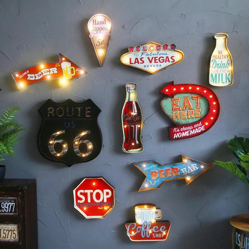 Cupcake Service Vintage LED Light Neon Sign Ziggy's Pop Toy Shoppe