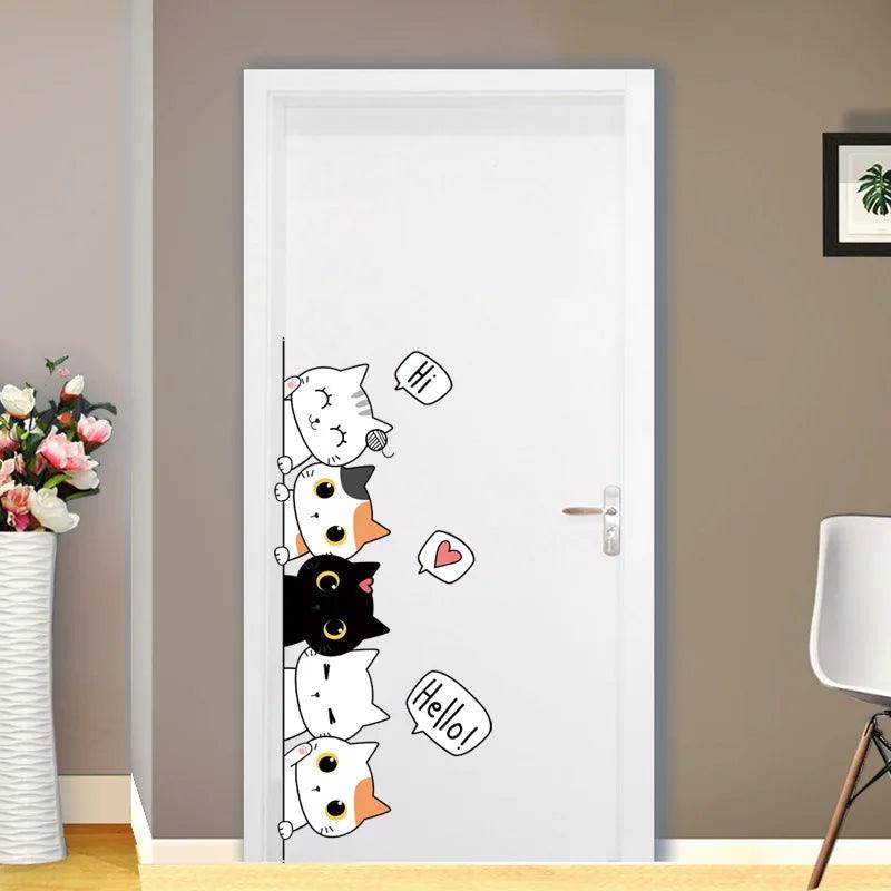 Cute Cartoon Cats Children's Room Wall Stickers Ziggy's Pop Toy Shoppe