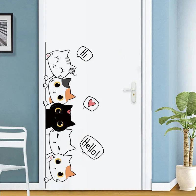 Cute Cartoon Cats Children's Room Wall Stickers Ziggy's Pop Toy Shoppe