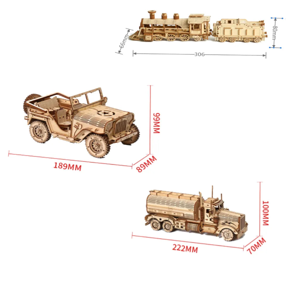 DIY 3D Wooden Locomotive Model Ziggy's Pop Toy Shoppe