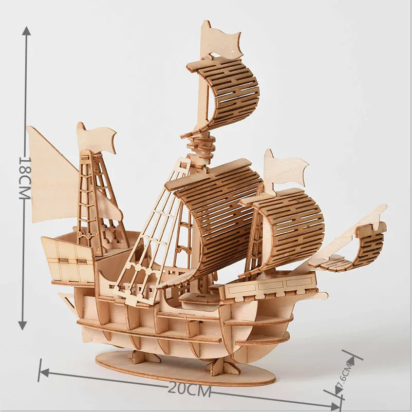 DIY 3D Wooden Ship Model Ziggy's Pop Toy Shoppe