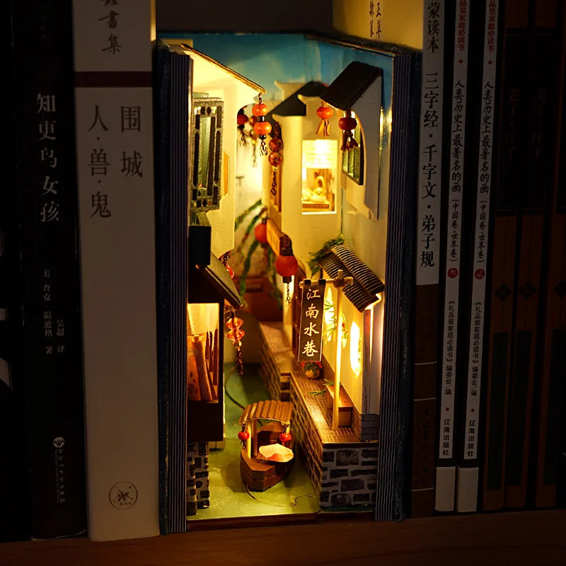 DIY Book Nook Shelf Insert Kits Miniature Dollhouses with Furniture Ziggy's Pop Toy Shoppe