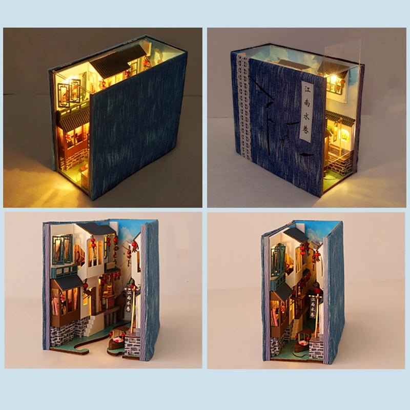 DIY Book Nook Shelf Insert Kits Miniature Dollhouses with Furniture Ziggy's Pop Toy Shoppe