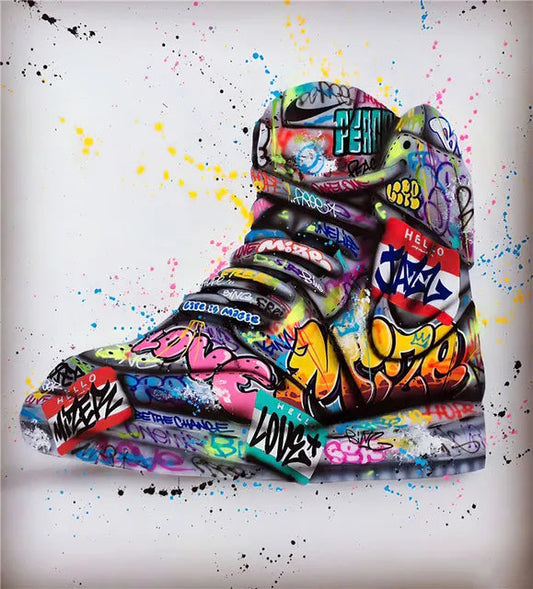 DIY Cross Stitch Graffiti Shoe Wall Art Ziggy's Pop Toy Shoppe
