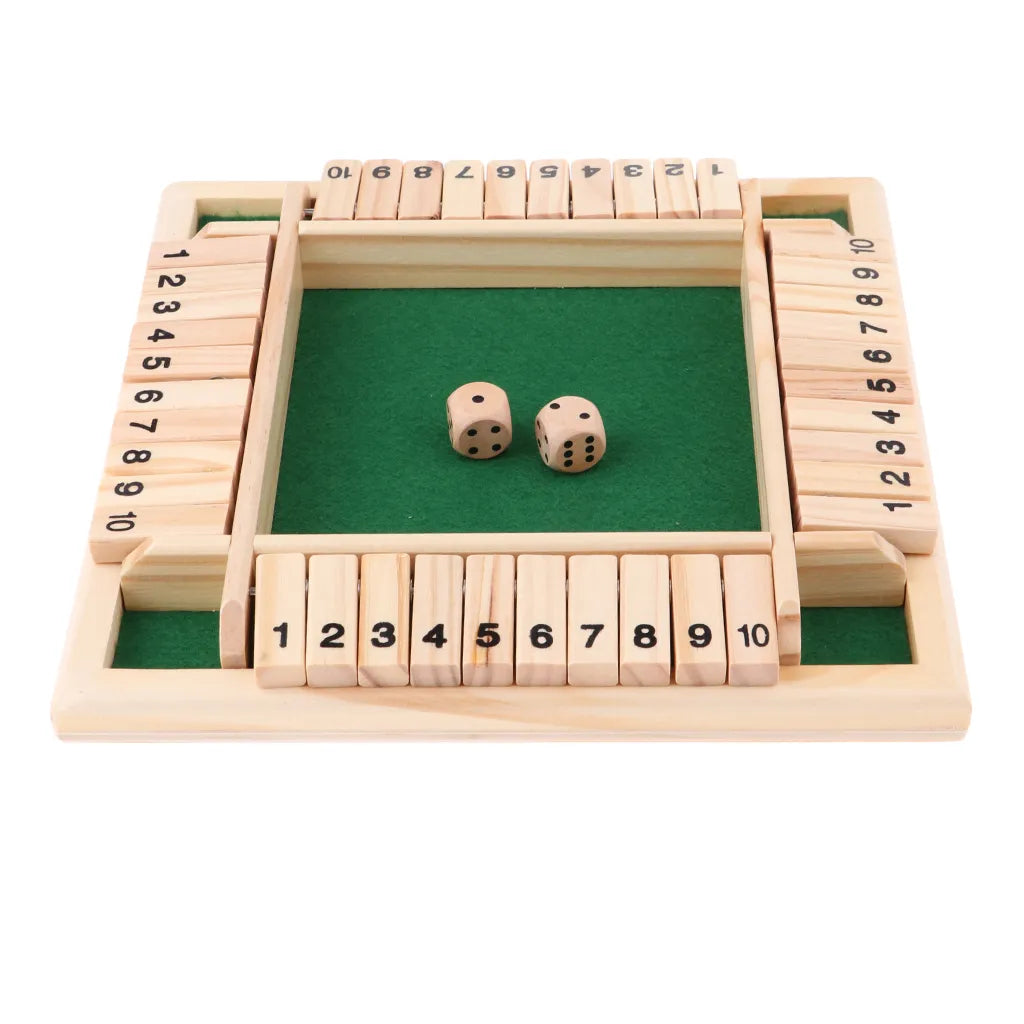Deluxe Four Sided Shut The Box Board Game Set Ziggy's Pop Toy Shoppe