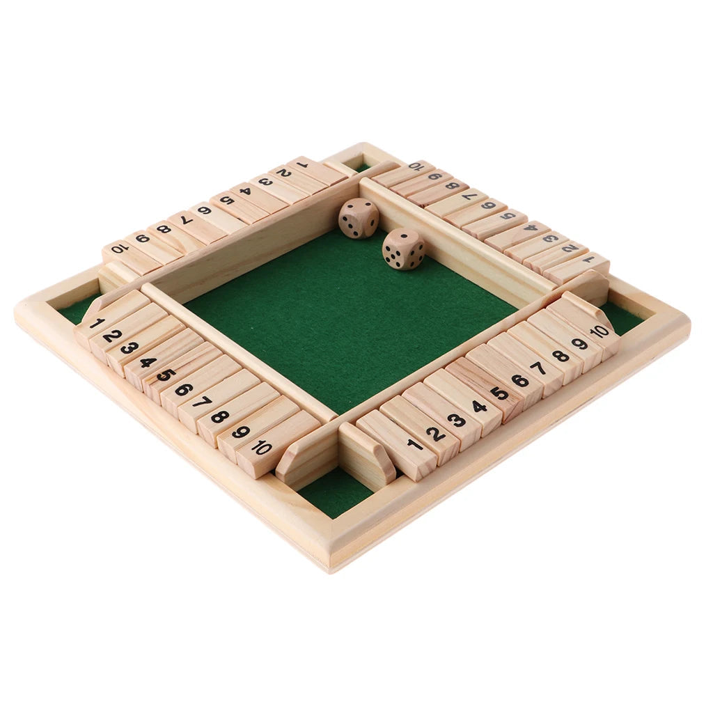 Deluxe Four Sided Shut The Box Board Game Set Ziggy's Pop Toy Shoppe