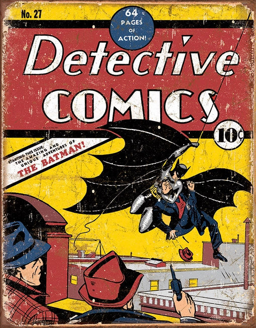 Detective Comics No27 Tin Sign Ziggy's Pop Toy Shoppe