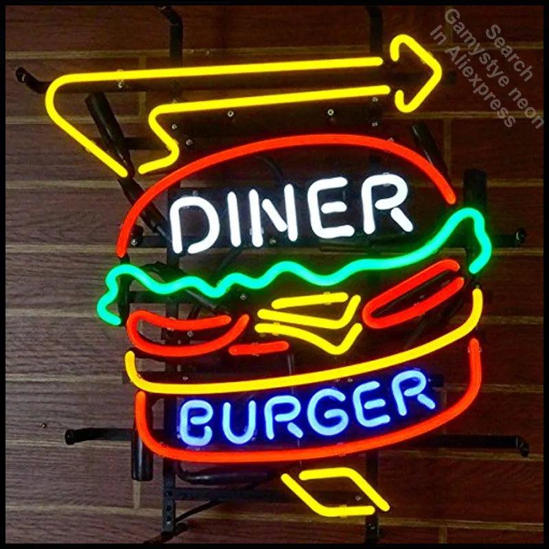 Diner Burger Neon Sign Ziggy's Pop Toy Shoppe