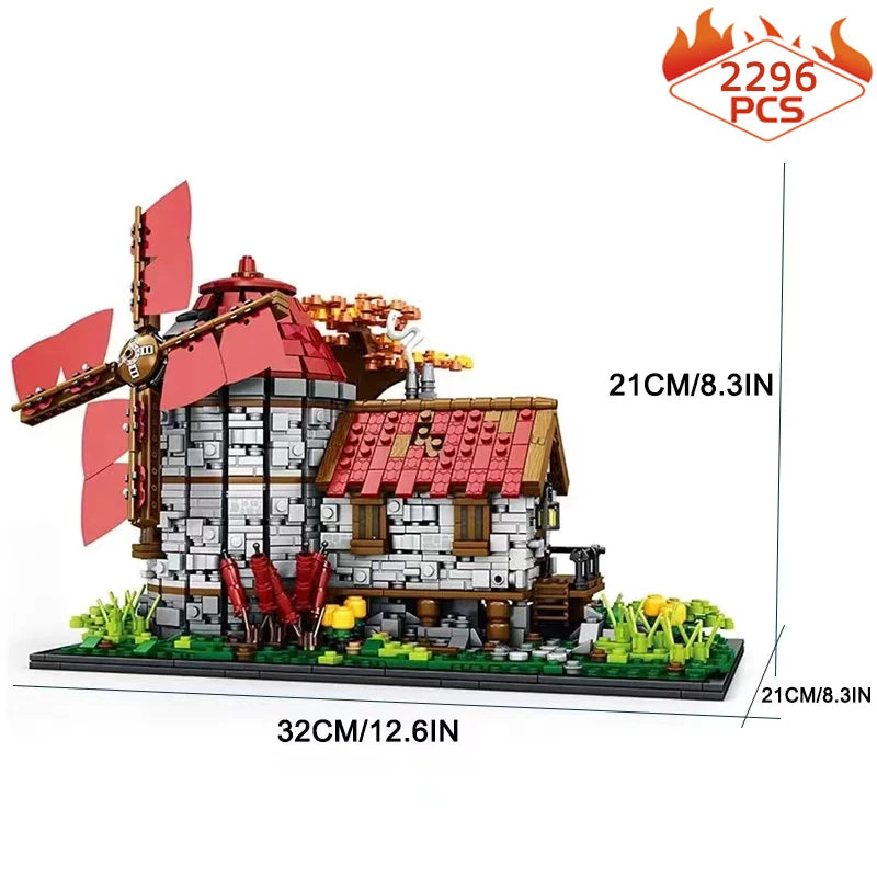 European Century Medieval Windmill Building Blocks Ziggy's Pop Toy Shoppe