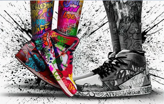 Fashion Graffiti Abstract Sports Shoes Watercolor Ziggy's Pop Toy Shoppe