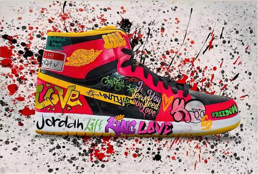 Fashion Graffiti Abstract Sports Shoes Watercolor Ziggy's Pop Toy Shoppe