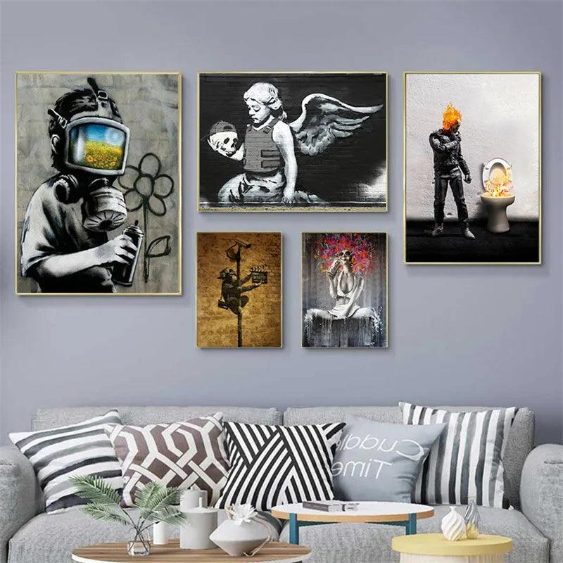 Follow Your Dreams Graffiti Art Banksy Canvas Ziggy's Pop Toy Shoppe