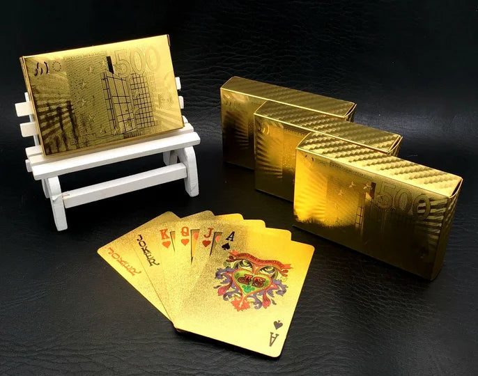Gold Foil Plastic Poker Playing Cards Ziggy's Pop Toy Shoppe