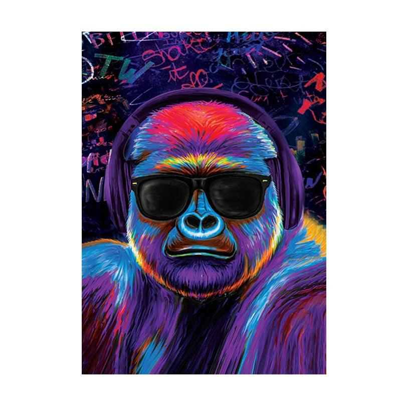 Gorilla Wearing Headphones Graffiti Street Pop Art Poster Ziggy's Pop Toy Shoppe