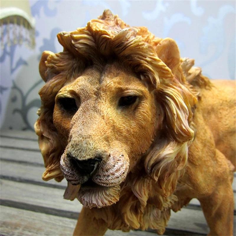 Handmade Resin African Lion Sculpture Ziggy's Pop Toy Shoppe