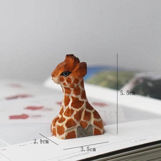 Handmade Wooden Giraffe Figurine Ziggy's Pop Toy Shoppe