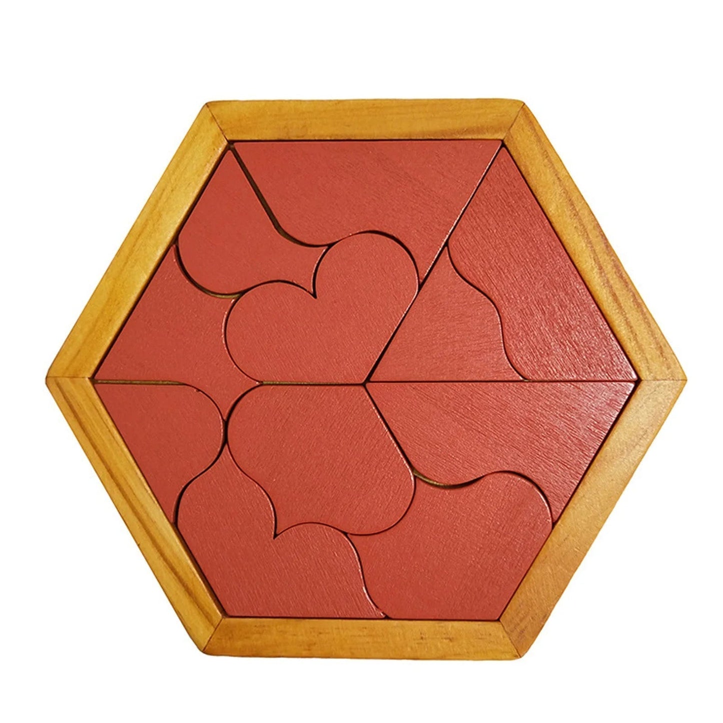 Hexagonal Wooden Geometric Shape Jigsaw Puzzles Ziggy's Pop Toy Shoppe