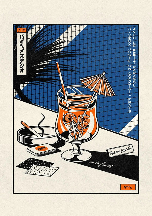 Japanese Anime Cocktail Street Art Classic Poster Ziggy's Pop Toy Shoppe