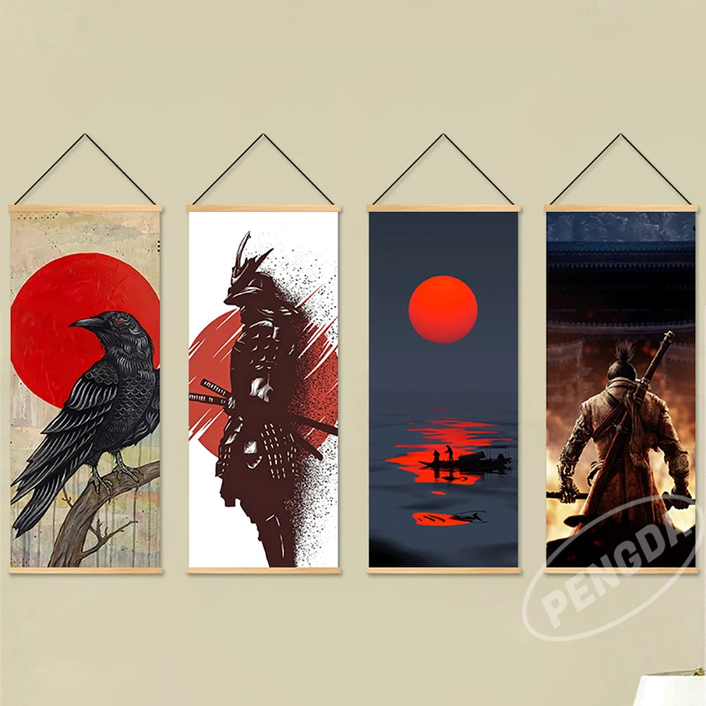 Japanese Warrior Wall Art Banners - Various Sizes and Styles Ziggy's Pop Toy Shoppe