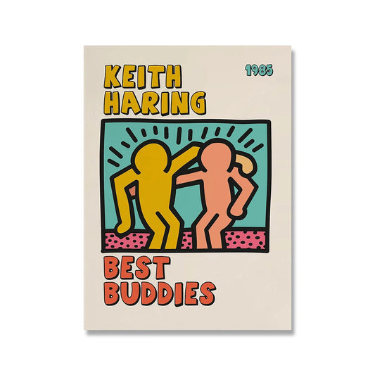 Keith Haring Best Buddies Pop Art Canvas Ziggy's Pop Toy Shoppe