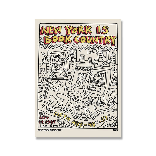 Keith Haring New York is Book Country Pop Art Canvas Ziggy's Pop Toy Shoppe