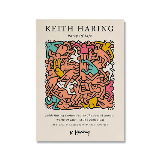 Keith Haring Party of Life Pop Art Canvas Ziggy's Pop Toy Shoppe