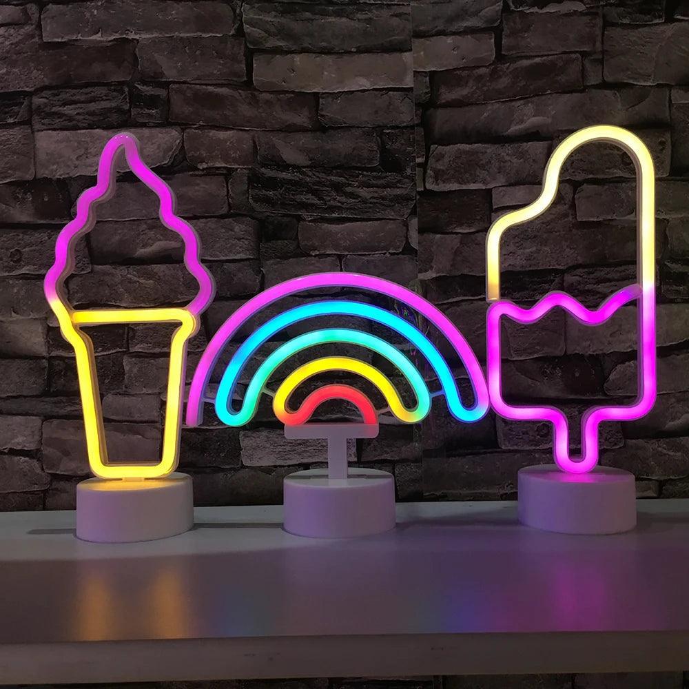 LED Neon Ice Cream Cone Night Light Ziggy's Pop Toy Shoppe