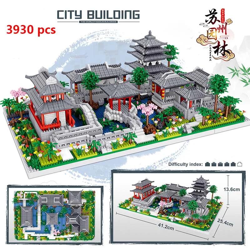 Lezi World Architecture Ancient Yard Garden Temple Building Block Model Ziggy's Pop Toy Shoppe