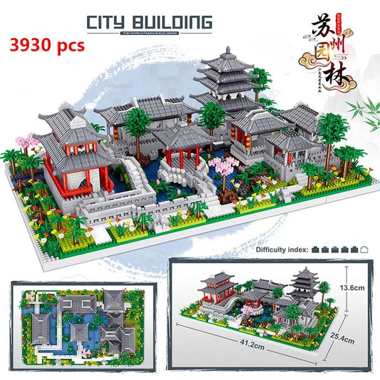 Lezi World Architecture Ancient Yard Garden Temple Building Block Model Ziggy's Pop Toy Shoppe