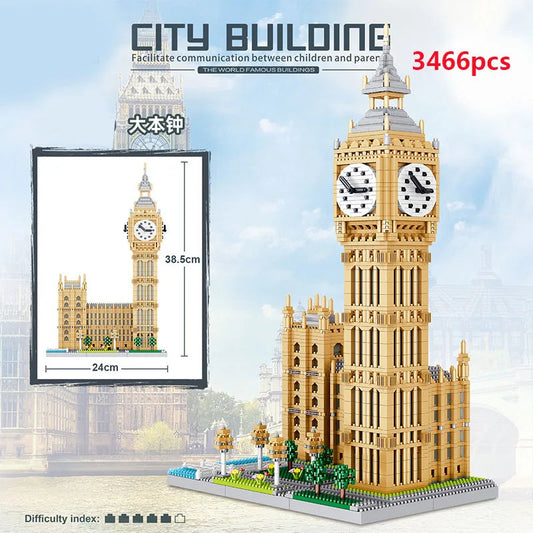 Lezi World Architecture Building Big Ben Building Block Model Ziggy's Pop Toy Shoppe