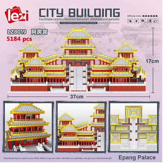 Lezi World Architecture Epang Palace Imperial Pavilion Building Block Model Ziggy's Pop Toy Shoppe