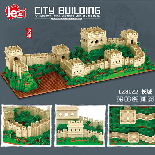 Lezi World Architecture Great Wall of China Building Block Model Ziggy's Pop Toy Shoppe