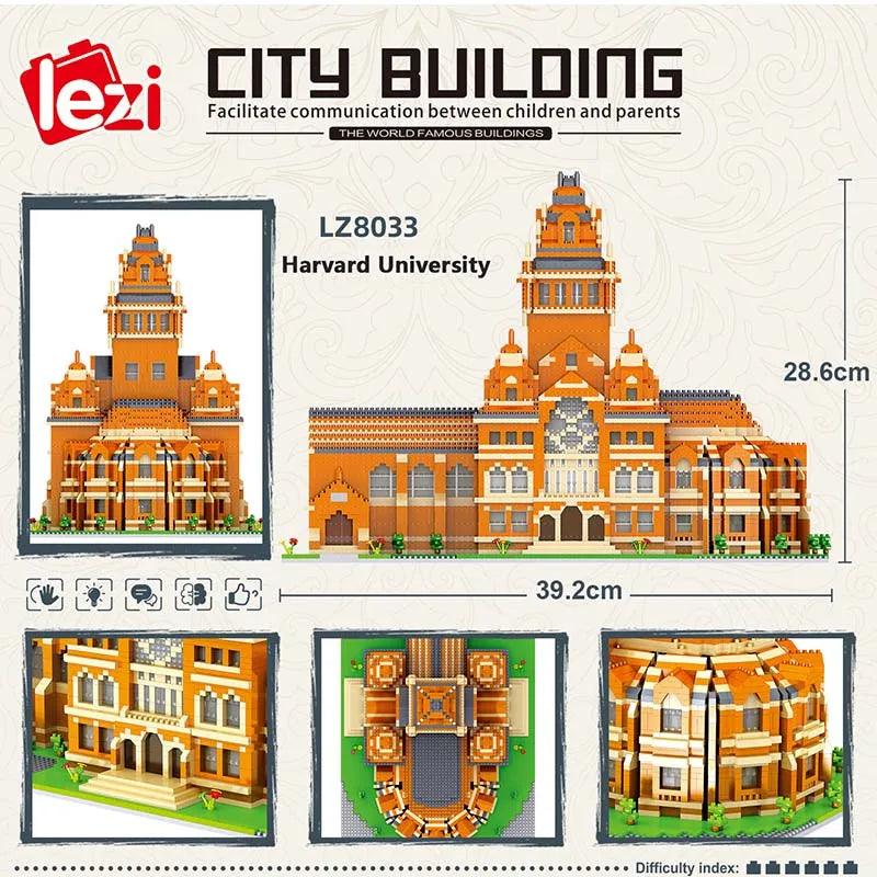 Lezi World Architecture Harvard University Building Block Model Ziggy's Pop Toy Shoppe