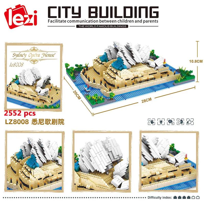 Lezi World Architecture Sydney Opera House Building Block Model Ziggy's Pop Toy Shoppe