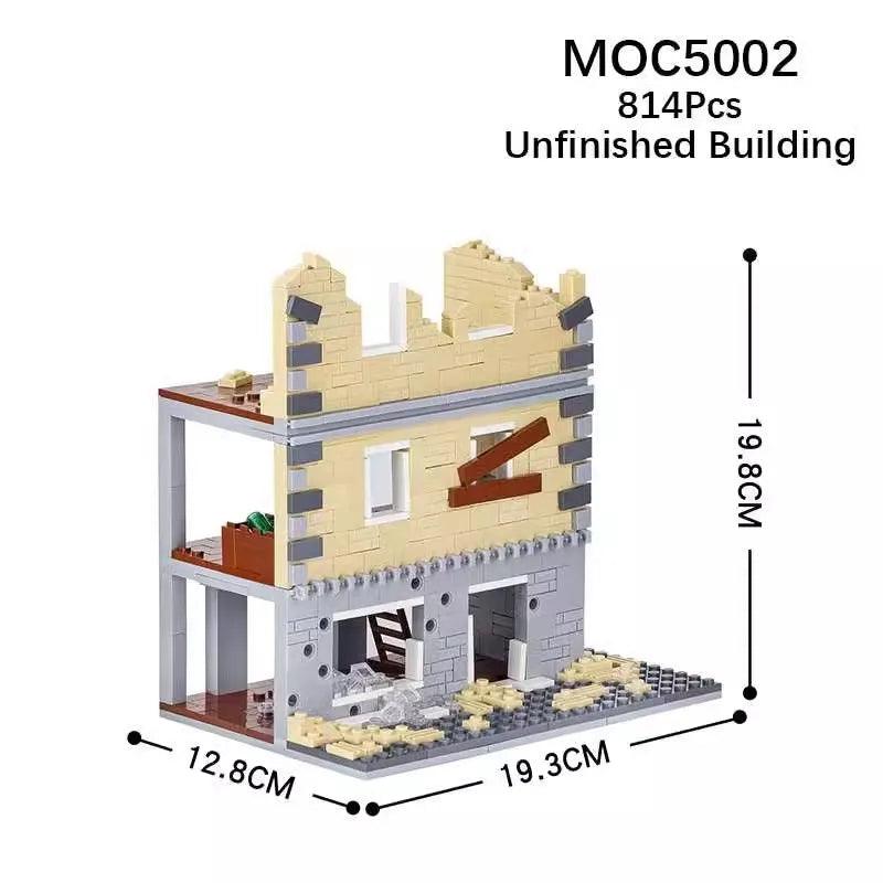 MOC 5002 WWII Ruins Unfinished Building Building Block Model Ziggy's Pop Toy Shoppe