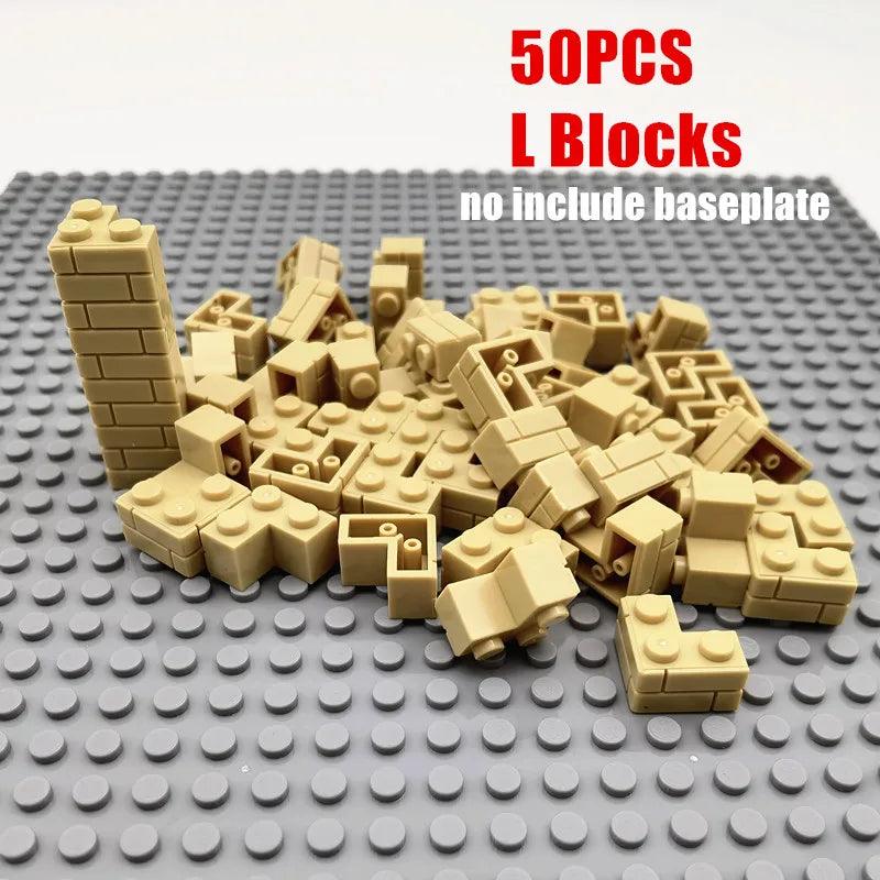 MOC 50PCS City Wall Blocks and Bricks - Doors, Windows Rails, Chains and Support Beams Ziggy's Pop Toy Shoppe