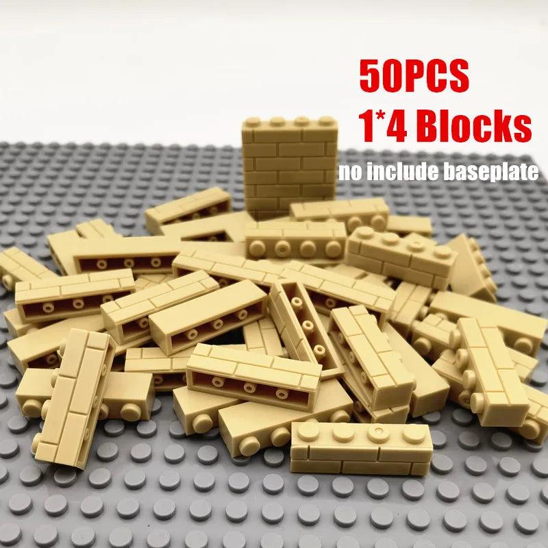 MOC 50PCS City Wall Blocks and Bricks - Doors, Windows Rails, Chains and Support Beams Ziggy's Pop Toy Shoppe