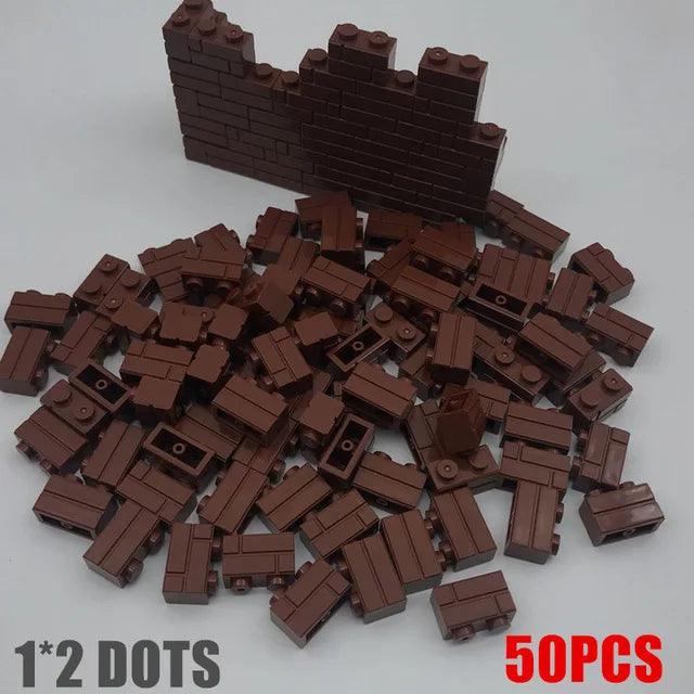 MOC 50PCS City Wall Blocks and Bricks - Doors, Windows Rails, Chains and Support Beams Ziggy's Pop Toy Shoppe