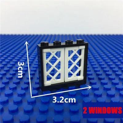 MOC 50PCS City Wall Blocks and Bricks - Doors, Windows Rails, Chains and Support Beams Ziggy's Pop Toy Shoppe